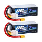 Zeee 6S Lipo Battery 2200mAh 22.2V 120C RC Battery with XT60 Plug for FPV Racing Drone Quadcopter Helicopter Airplane Boat Car Models(2 Pack)