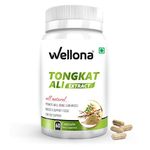 Wellona Tongkat Ali Capsules For Men Longjack Root Extract with Active Eurycomanone, Improves Energy, Extra Strength, Sharpens Memory & Stress Tolerance (90 Capsules)