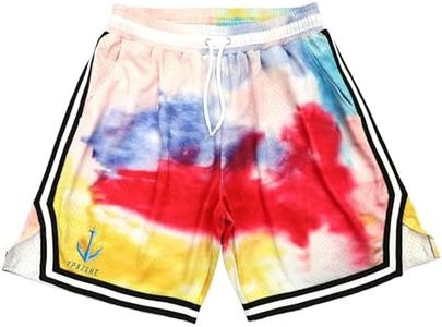 TPAZGHE Men‘s Basketball Shorts Polyester Mesh Quick Dry with Pocket Retro Sports Athletic for Workout Running Gym (A014,XS)