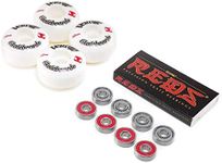 Venom Skateboards Logo White Skateboard Wheels - 52mm & Bones REDS Bearings Set