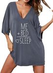 Ekouaer Women's Sleepshirt Deep V N