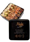 Mughe Gourmet Luxury Sultan Pistachio Turkish Delight Candy Elegant Gift Tin Box - Lokum Delights Orange, Hazelnut, Almonds - 2.2lb/1000g - Perfect Gifts for Mother's Day, Father's Day, Birthday