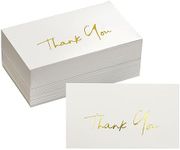 Winoo Design Gold Mini Thank You Cards Small Business - 100 PK - Flat Card No Fold, 2 x 3.5 Inches Thank You for Your Order Cards Thank You for Your Support Cards for Wedding Off White Color