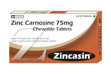 Zincasin Zinc L carnosine Supplement Chewable tablets | Strengthen Digestive tract, Laky Gut, Immunity Booster, Improve Taste buds function, Neurotransmitter Support | Healthy Skin, Acne, Hair Loss, IBS, IBD, Gastric Ulcer Support - 60 sugar free