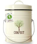 Ceramic Compost Bin For Kitchen Counter 1 Gallon