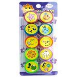 Festiko® Set of 10 Pcs Cute Emoji Rubber Seal Stamps for Kids Motivation and Reward, Emoji Stamps for Kids, Smiley Emoji Stamps Set for Kids Teachers