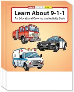 ZOCO – Learn About 911 – Coloring & Activity Books (25 Bulk Pack, Without Crayons)  – EMT, EMS Dispatcher, Police, Sheriff, Fire Department Handout for Kids