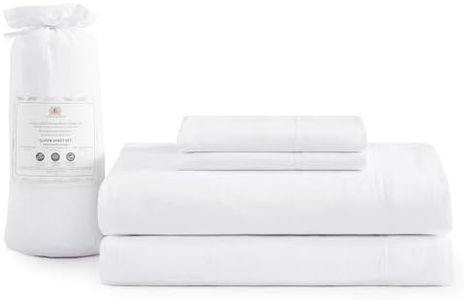 Full Bed Sheet Set - 4 Piece Soft Brushed Oxygen-Washed Microfiber Breathable Bedding Set - Shrinkage & Fade Resistant (White, Full Size)