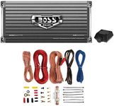 BOSS Audio AR2000M Armor 2000 Watt Monoblock Class Car Audio Amplifier with Bass Remote Control and AKS8 Amplifier Installation Wiring Kit