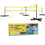 CROSSNET H2O Four Square Volleyball Net & Game Set - Volleyball Set for Water - Pool Games for All Ages - Four Square Volleyball - Includes Net, Floating Base, Travel Duffle Bag & Inflatable Ball