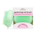 Tangle Teezer Pet Teezer Cat Brush - For Kittens & Cats with Short to Medium Hair - Two-Tiered Grooming Brush for Cats Adds Smoothness & Shine - Green