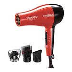 Red by Kiss Hair Dryer Tornado Pro 2000 Blow Dryer with 3 Detangler Piks