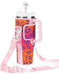 Geyomi Water Bottle Carrier Bag Fits Stanley 40oz Tumbler with Handle, Water Bottle Pouch Holder with Adjustable Shoulder Strap for Men Women Sling Bottle Bag Case