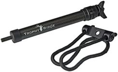 Trophy Ridge Shock Stop Archery Bow Stabilizer - 8" Carbon Fiber Bar, Innovative Dampening Technology, Includes 2 Removable 1oz Weights, Wrist Strap, and Mounting Bar