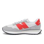 New Balance Men's 237 V1 Sneaker, Concrete/Grey Matter/True Red, 15 M