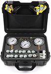 IMELBUFF Hydraulic Pressure Test Kit 25/40/60MPa Hydraulic Pressure Gauge Kit with 16 Couplings 3 Tee Connectors and 3 Test Hoses Hydraulic Tester Kit with 2 Years Warranty