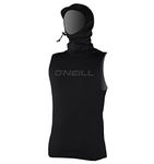 O'Neill Wetsuits UV Sun Protection Mens Thermo-x Vest with Hood Sun Shirt Rash Guard, Black, Small