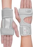 SUEH DESIGN Carpal Tunnel Wrist Brace Night Support, 1 Pair Wrist Splint for Both Hands, Adjustable Wrist Support Wrap for Tendonitis Arthritis and Workout Pains Relief, Gray