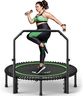 BCAN 550LBS Foldable Mini Trampoline, 48" Fitness Trampoline with Adjustable Handle Bar, Safety Pad/Bungee Cords, Stable & Quiet Exercise Rebounder for Adults Indoor/Garden Workout