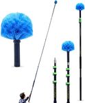 EVERSPROUT 7-to-24 Foot Cobweb Duster and Extension-Pole Combo (30+ Foot Reach, Medium-Stiff Bristles) | Hand Packaged | Heavy Duty, 4-Stage Aluminum Pole | Indoor & Outdoor Use Brush Attachment