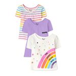 KYDA KIDS Antibacterial Girl's Cotton Tshirt 2-3 Year Purple