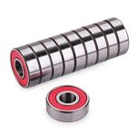 ABEC-9 Wheel Bearings, Precision 608 RS ABEC 9 Bearings for Scooters,Longboards and Skateboards (Red)