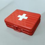 JAYCO Aluminum First Aid Box/Trunk (EMPTY), 12" - Medium Size, 30 cm x 21 cm x 10 cm, Red