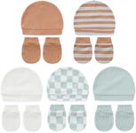 falianni Cute Baby Girl Hats Mittens Set 10-Pack New Born Boy Caps Gloves Suit 0-6 Months Infant Accessories Brown