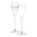 Katie Jayne Signature 285ml 'Tulip' Champagne Flutes Set of 4 | Mouth-Blown Glassware Set for Prosecco & Cocktails | Flute Glasses for Home Bars, Weddings & Parties | Gift-Boxed Drinking Glasses