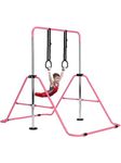 XJYMCOM Gymnastics Bar,Adjustable Gymnastics Bar Training Kip Bar Gymnastics Equipment kids Gymnastics Bars for Home,With Gymnastics Grips Wristbands & Ground Nail, Height 31.5-51.2 "