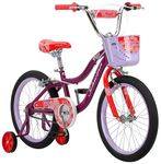 Schwinn Koen & Elm BMX Style Toddler and Kids Bike, For Girls and Boys, 18-Inch Wheels, With Training Wheels, Chain Guard, and Front Basket, Recommended Height 42-52 Inch, Purple