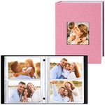 Ywlake Photo Album 4x6 200 Pockets 2 Packs, Linen Photo Albums Holds 200 Horizontal Pictures Only Pink