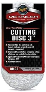 Meguiar's DA Microfibre Cutting Disc - Microfibre Buffing Pad with Microfibre Disc Technology - Microfibre Cutting Pad for Car Cutting, Buffing, Waxing and Polishing - 3.3in / 86mm - Twin Pack