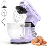 ADVWIN Purple Stand Mixer, 5.5L Kitchen Food Mixer, 1400W 6 Speed Electric Mixer with Tilt Head Pulse, Home Stand Mixer for Housewives, Can Make Dough&Mix Food