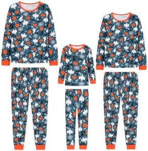 Joyond Matching Family Halloween Pajamas Boys Halloween PJs 100% Cotton Kids Holiday Pjs Spooky Sleepwear Long Sleeves Sets Size 8 Years