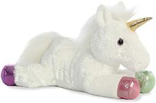 Aurora® Adorable Flopsie™ Prism Unicorn™ Stuffed Animal - Playful Ease - Timeless Companions - White 12 Inches