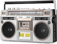 Classic 80s Style Retro CD Player Boombox, Portable Cassette Player Radio, Retro Bluetooth Tape Recorder AM/FM Radio, Support SD/USB Input, Cassette Recorder for Family Gathering Travel