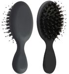 Boar Bristle Mini Hair Brush Travel Detangling Paddle Brush for Curly Fine Straight Natural Tangled Hair, Anti-frizz Detangler Brush Styling Hairbrush for Women Men Kids, Boar Nylon Mixed Bristle Brush