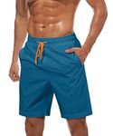 TACVASEN Swim Trunks Mens Beach Shorts Quick Dry Summer Shorts for Men Swimming Trunks Surf Water Shorts Waterproof Beach Pants Pockets , 34, Peacock Blue