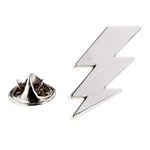 Silver Lightening Bolt Metal Pin Badge Lapel Badge