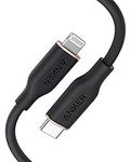 Anker PowerLine III Flow, USB C to Lightning Cable for iPhone 13 13 Pro 12 11 X XS XR 8 Plus [MFi Certified, 3ft, Midnight Black] Supports Power Delivery, Silicone Cable (Charger Not Included)