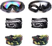 YAAVAAW 2Pcs Children’s Safety Glasses and 4Pcs Adjustable Multi-purpose Masks,Kids Outdoor Game Protective Goggles Safety Goggles Eyewear,for Nerf Guns N-Strike Elite Series Foam Blasters Gun