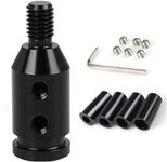 Juttzzei Car Gear Shift Knob Adapter, M10x1.5 Universal Gear Knob Adapter, Upgraded Aluminum Gear Stick Shifter Adapter with 4 Fittings 8mm 10mm 11mm 12mm for Non Threaded Shift Knob-Black