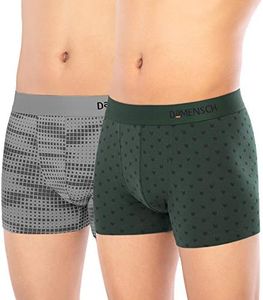 DAMENSCH Men Deo-Soft Supima Modal Trunks-Pack of 2-Dashed Silver, Darted Green-Medium