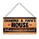 Vintage Grandparents Gifts Grandma and Papa Gifts Grandparent Home Decor Wooden Hanging Sign Rustic Wall Decor Gifts for Grandparents Papa Mimi Grandpa Grandma Birthday House Farmhouse Decorations