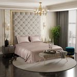 Stoa Paris Satin Bedsheets for Double Bed - 300Tc Premium Bedsheet with 2 Pillow Covers, Luxury Bedding Set, for Diwali Decoration, Home Decor Gifting, for Couples, Wedding, Champagne,300 TC