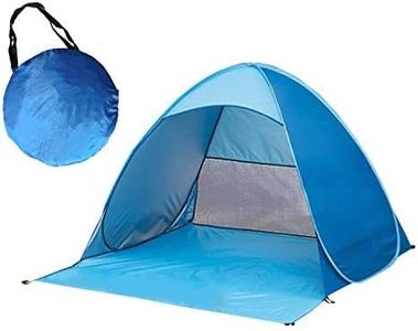 UPF 50+ Easy Pop Up Beach Tent Sun Shelter 3-4 Person Instant Automatic Portable Baby Canopy Cabana Sun Shade Umbrella (Blue)
