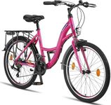 Licorne Bike Stella Premium City Bicycle Pink - 24-inch Bike – 21 Gear Speeds – Bike for Girls, Boys, Men and Women- City Bike for cycling – includes tools​