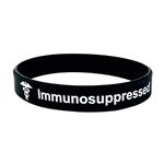 Immunosuppressed Wristband Medical Alert ID Bracelet Black White Men's Ladies Silicone Band 202mm (1 band only)