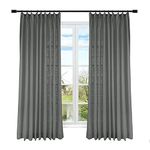 Morghabe 100 W x 84 L inch Pinch Pleat Faux Linen Curtain Darkening Room Drapery Panel for Living Room Bedroom Sliding Glass Door Meetingroom (1 Panel), Carbon Grey